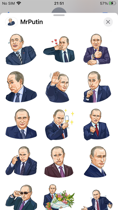 Screenshot #1 pour Mr Putin Emoji Funny Stickers