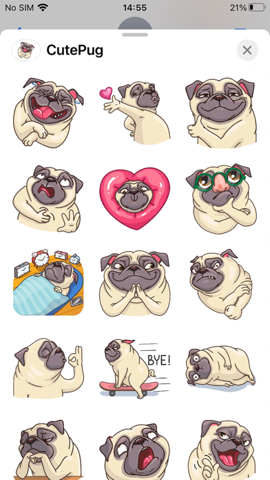 Screenshot #1 pour Pug Cute Emoji Funny Sticker