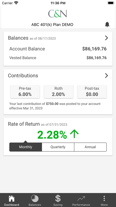 C&N Retirement Screenshot