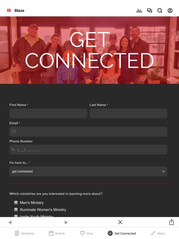 Blaze Christian Fellowship iPad screenshot 3 - Lifestyle app