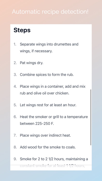 Recipe Reader for Safari