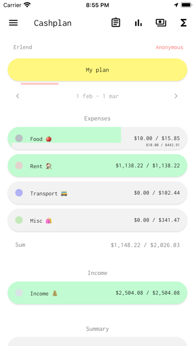 Cashplan - easy budget appのおすすめ画像1