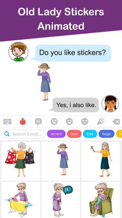 Screenshot #3 pour Old Lady Stickers Animated