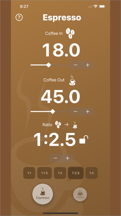 Espresso and Coffee Ratios