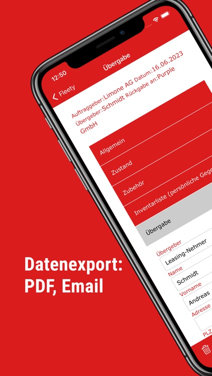 Fleety - Fahrzeugübergabe