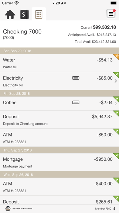 BOK Mobile Business Banking Screenshot