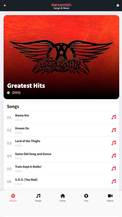 Songs & Music: Aerosmith