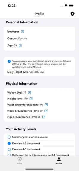 Game screenshot Ciary - Calorie Calculator mod apk