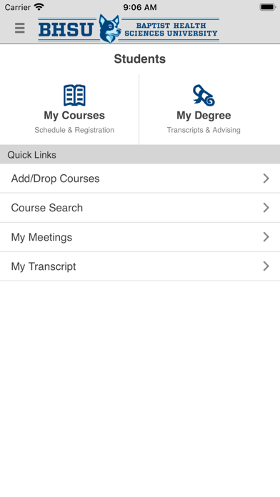 BaptistU MyCampus Screenshot