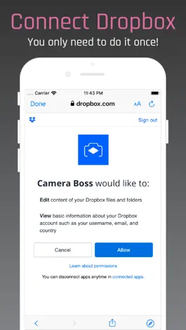 Game screenshot Camera Boss for Dropbox apk