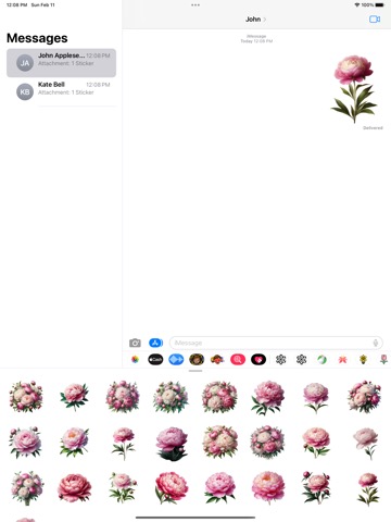 Peony Stickersのおすすめ画像2