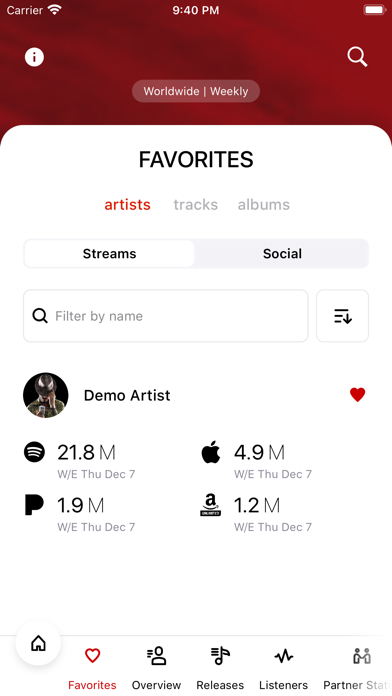 Artist Portal Screenshot