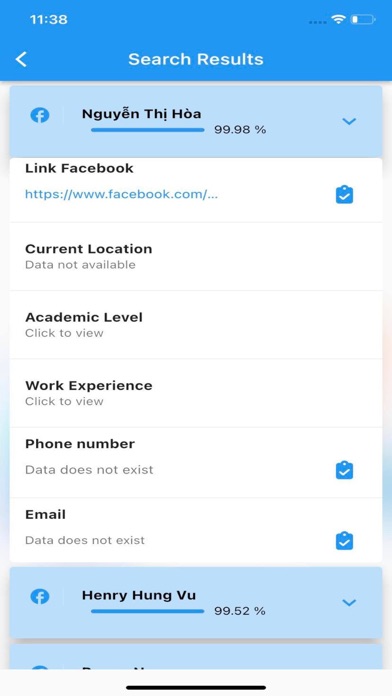 Social ID Search Screenshot