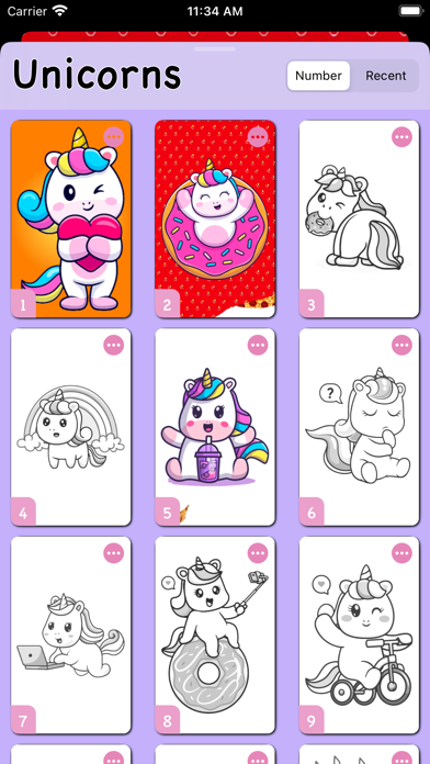 Kyra's Unicorn Coloring Screenshot