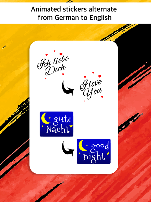 German to English Stickers