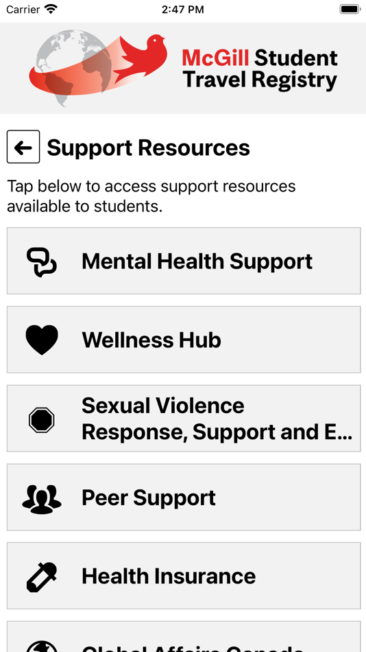 #2. McGill Student Travel Registry (iOS) 由: The Royal Institution for the Advancement of Learning (McGill University)