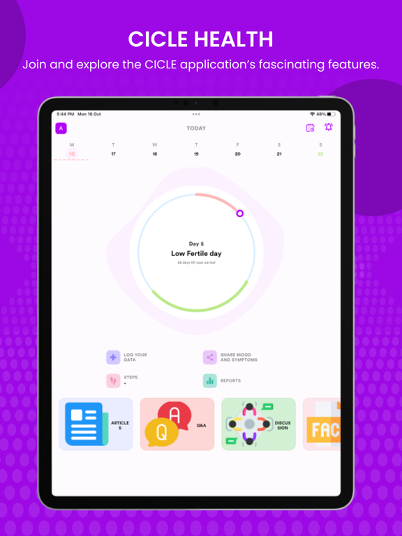 CICLE- Period, Fertility, PCOS iPad screenshot 3 - Health & Fitness app