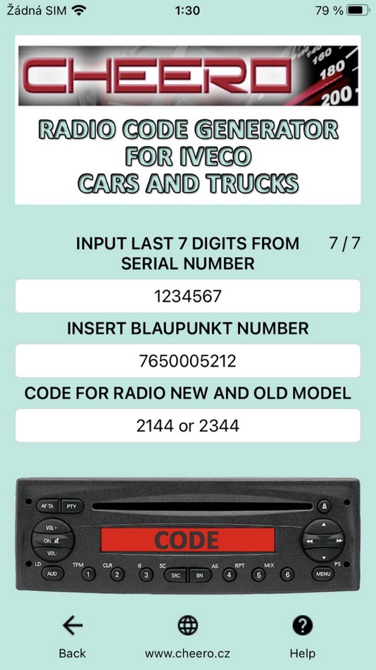 #2. RADIO CODE for IVECO TRUCK (iOS) 由: Petr Svihovec