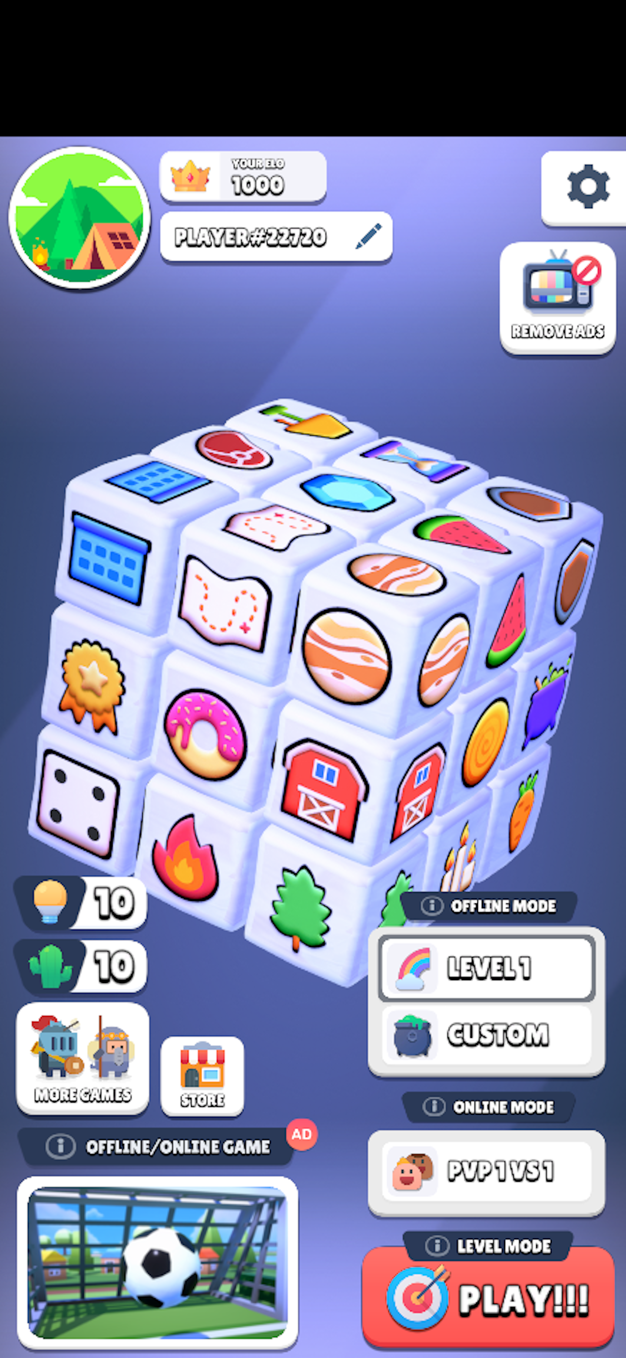 Match Double Cube 3D Online