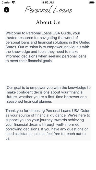 Personal Loans USA Guide Screenshot
