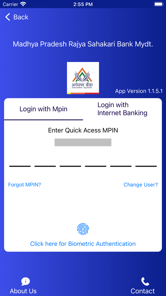 #4. M.P APEX Mobile Banking (iOS) Podle: M.P.Rajya Sahakari Bank Mydt.(Apex Bank)