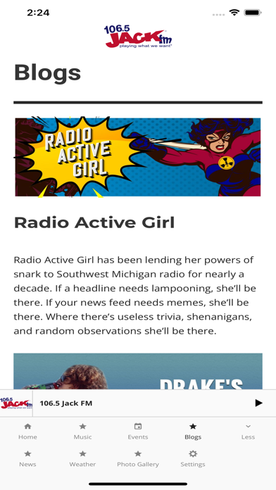 Jack 106.5 FM WVFM Screenshot