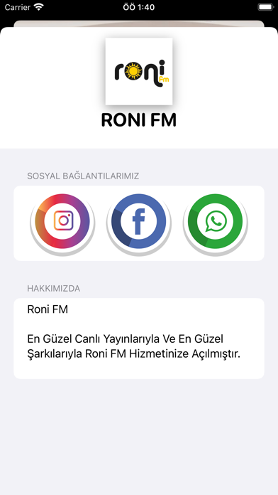 Roni FM Screenshot