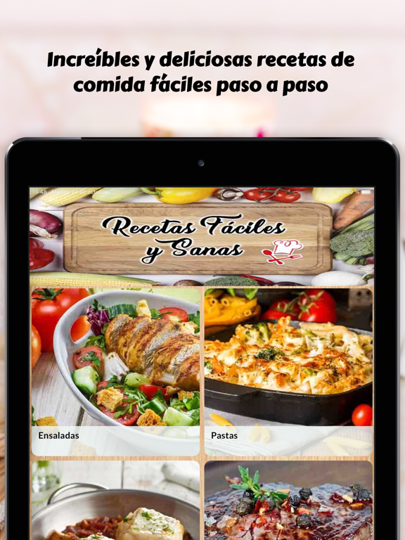 Recetas saludables y fáciles iPad screenshot 1 - Food & Drink app
