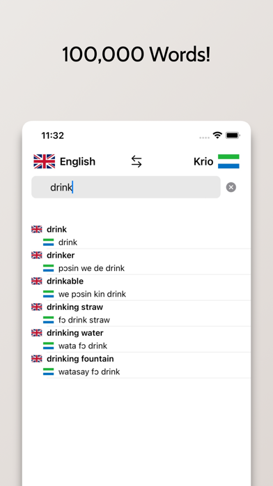 Krio-English Dictionary Screenshot