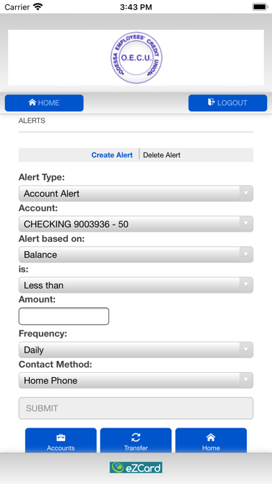Odessa Employees Credit Union Screenshot
