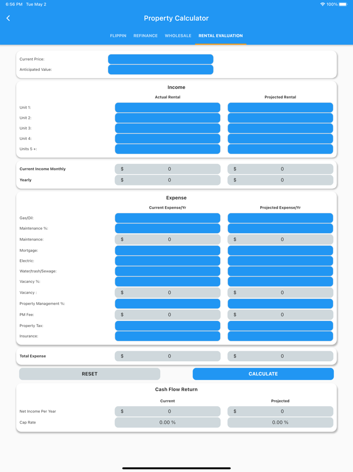 Navid Moosa REI Calculator