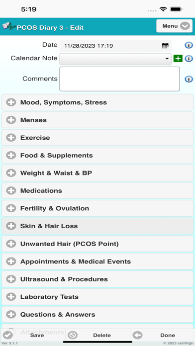 PCOS Diary 3 Screenshot