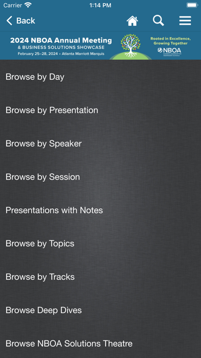 NBOA Programs Screenshot