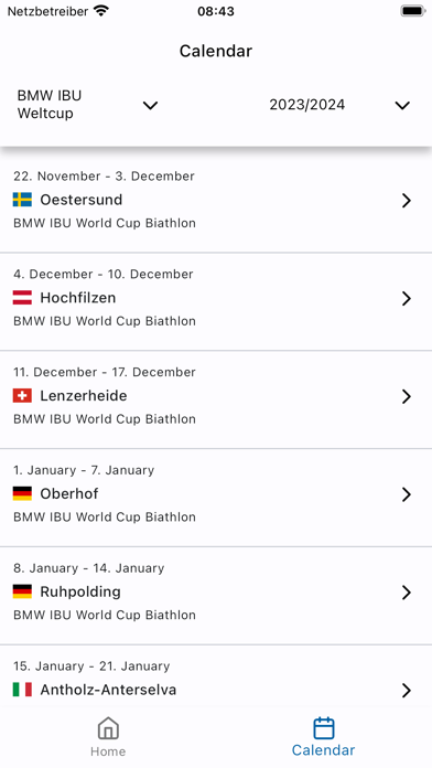 Biathlon Results Screenshot