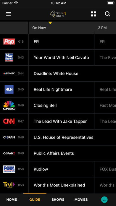 StratusIQ Fiber TV Screenshot