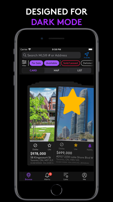 Listed Real Estate Screenshot