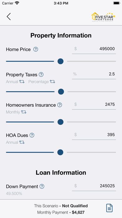 Five Star Mortgage Screenshot