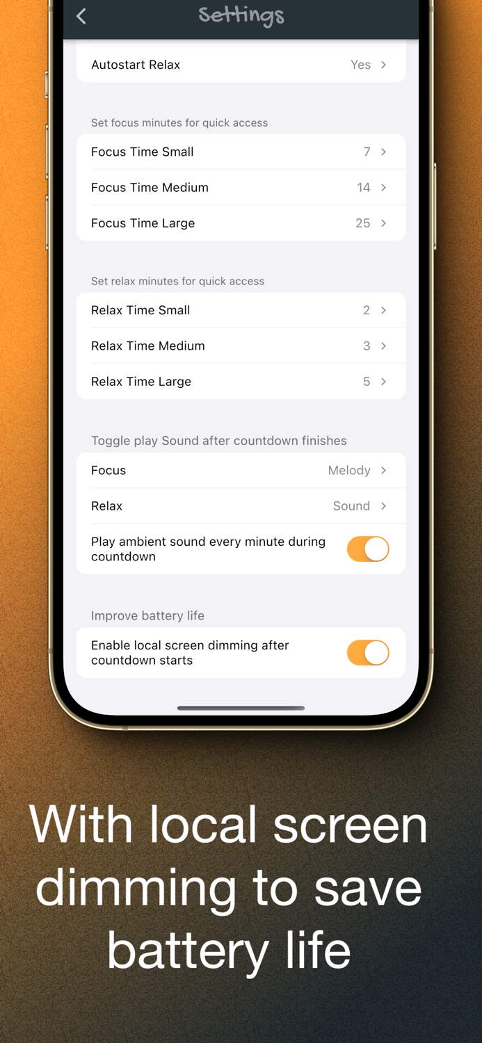 Passata focus and relax timer