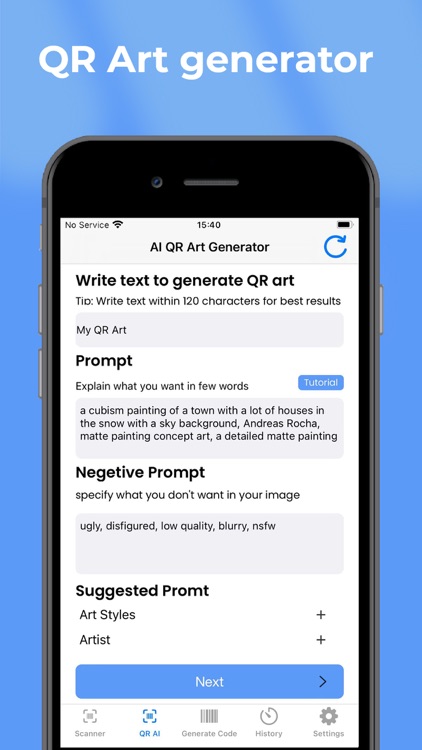 QR code Reader AI Art Creator