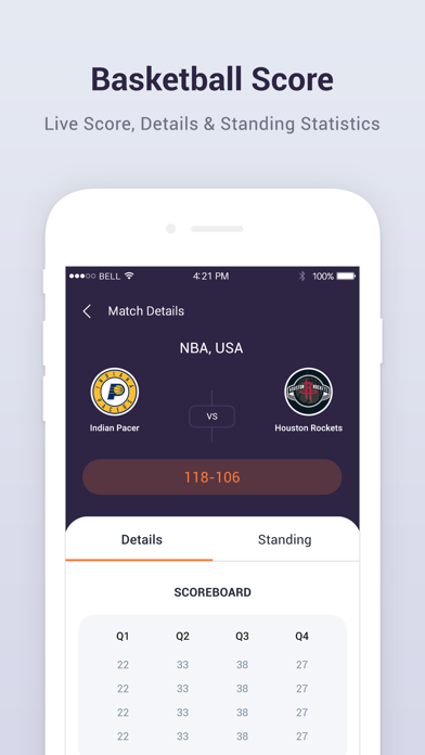Live Basketball Score Screenshot