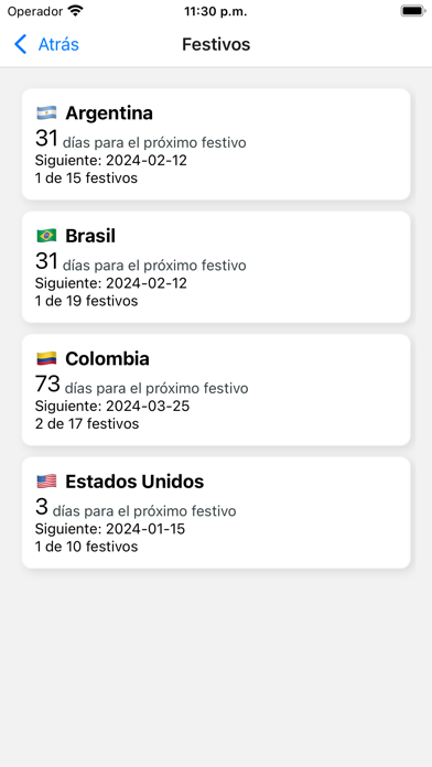Festivos del mundo Screenshot