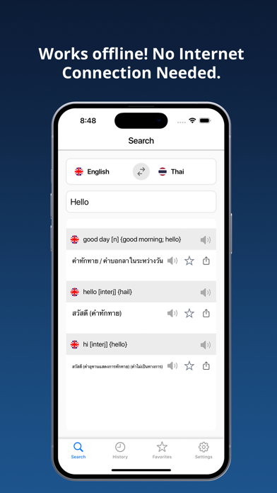 Screenshot #1 pour English Thai Dictionary +