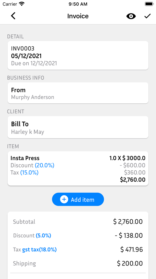 #2. Easy Invoice & Estimate Maker (iOS) 由: Monali Paghadal