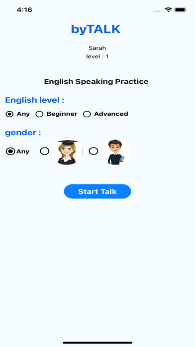 English speaking partner Screenshot