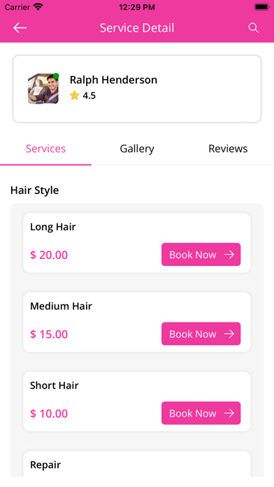 ProBeautician User Screenshot