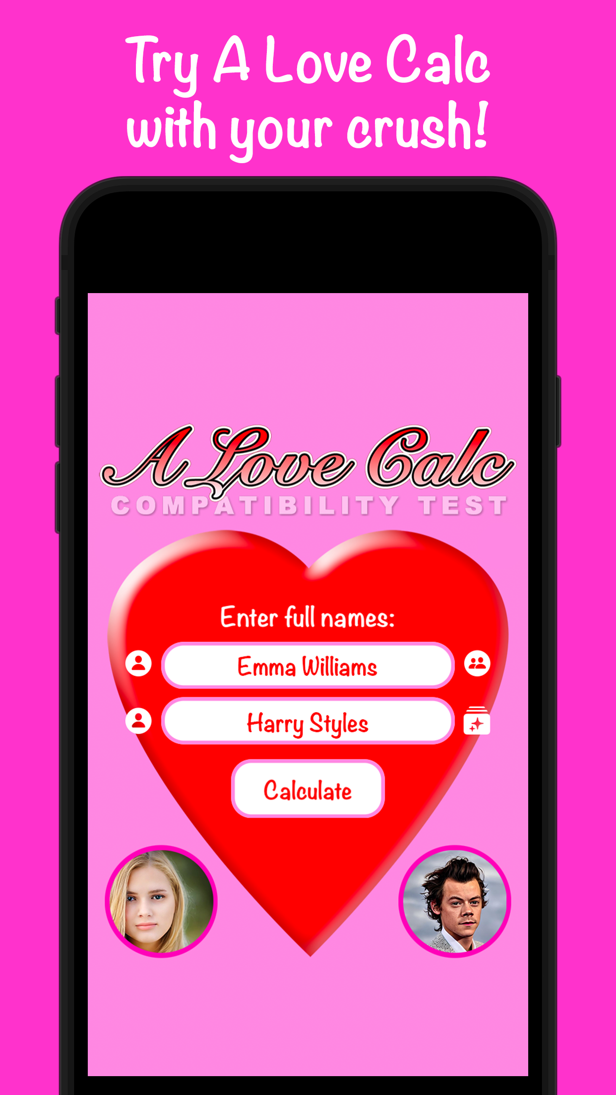 A Love Calc: Calculator Test