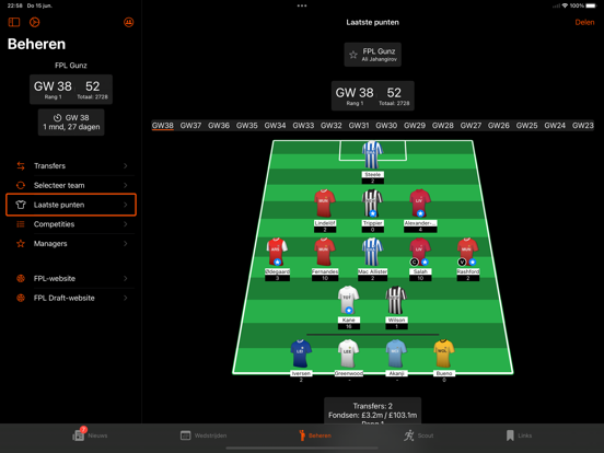 FPL Fantasy Football Manager iPad app afbeelding 3