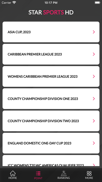 Live Scores - Star Sports Screenshot