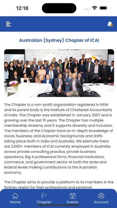 ICAI Sydney Chapter Screenshot