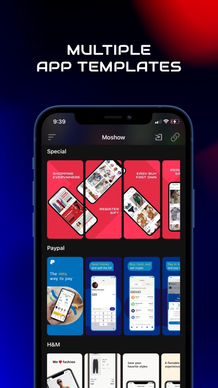 Mocshow-App screenshot design